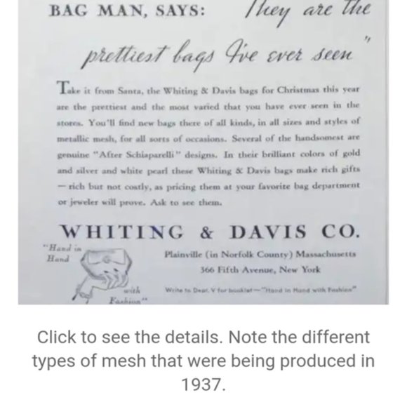 Vintage Whiting & Davis Co. Gold Mesh Clutch Purse - Picture 9 of 9